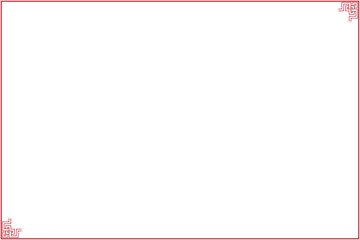 Elements of oriental frame corners. Red on white rectangle lines border chinese style. Design print for greeting cards, wedding invitations, restaurant menu, royal certificates. Set 90A  © asesidea
