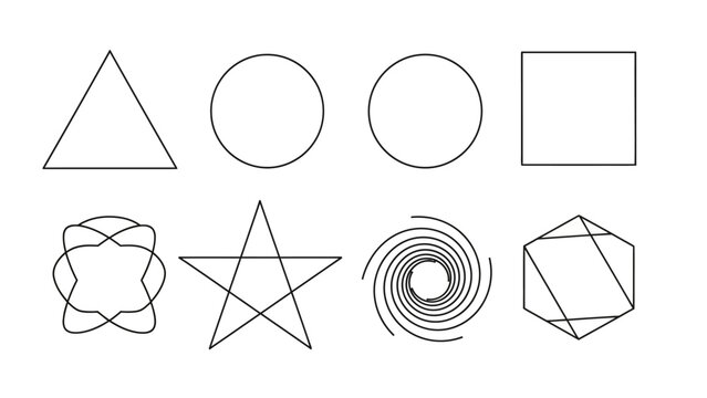 Basic geometric and abstract line shapes.