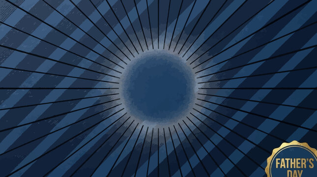 Father's Day Blue Radial Background with Sunburst Effect and Emblem