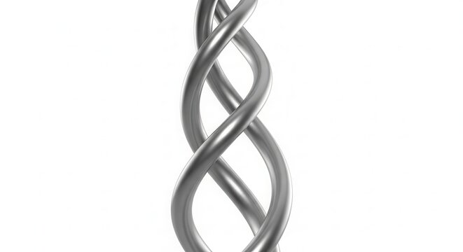 Twisted metal wire helix sculpture closeup.