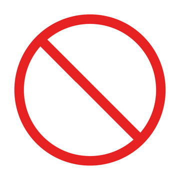 Prohibition sign icon with a high-heeled shoe silhouette inside a red circle and slash isolated on a white background. Safety and footwear regulation concept