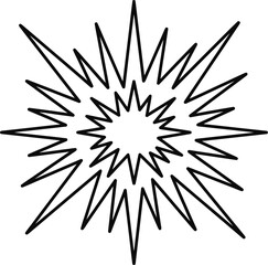 Fototapeta premium Abstract star burst shape with layered jagged points.
