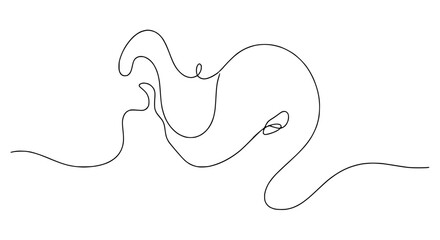Obraz premium Continuous Line Drawing of an Abstract Elephant Silhouette