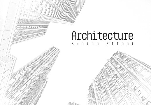 Architectural Line Sketch Photo Effect