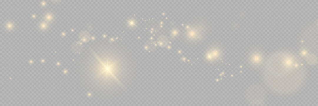 golden dust glow sparkle particle magical shine abstract background festive light effect.