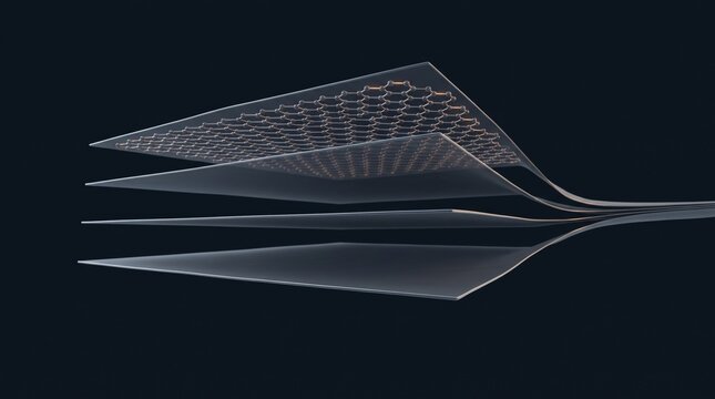 Microscopic Carbon Nanotube Bundle Cross Section 3D Render