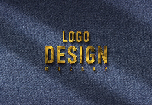 Gold Chrome Logo & Text Effect