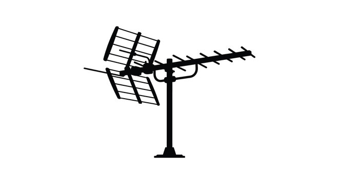 Television antenna silhouette against a white background
