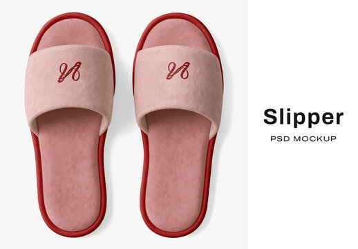 Elegant Pink Slipper Mockup PSD