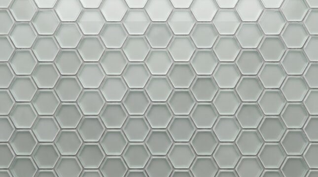 Seamless frosted glass hexagonal honeycomb pattern background with modern geometric texture