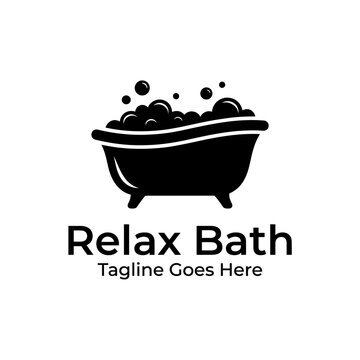 Minimalist clawfoot tub icon for plumbing and spa services. Represents hygiene, relaxation, and luxury bathroom products for modern brands.