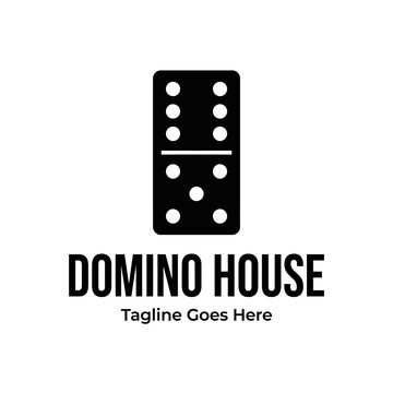 Bold black and white domino graphic ideal for gaming cafes, strategy applications, and tabletop entertainment branding.