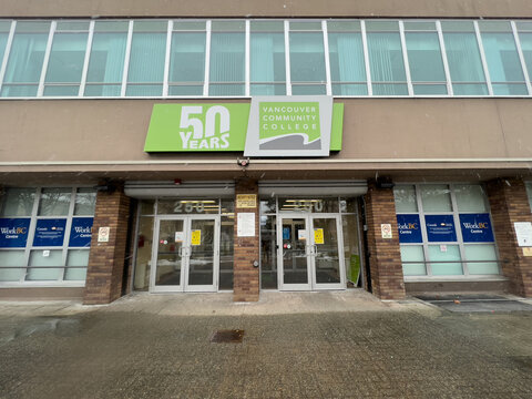 View of Vancouver Community College building on West Pender Street