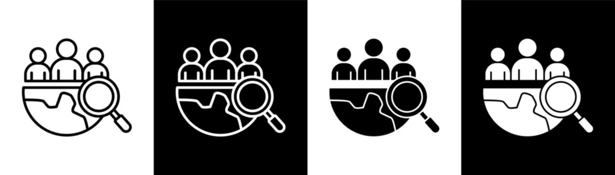 Learning Culture white and black icon set design