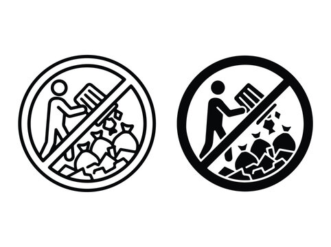 No Illegal Dumping Sign Icon Representing Prohibition