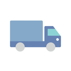 Fototapeta premium Blue Delivery Truck Flat Illustration for Logistics and Shipping