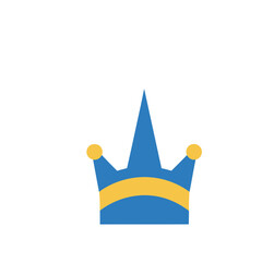 Fototapeta premium Blue and yellow crown icon