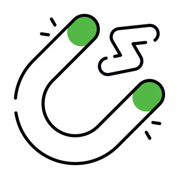 Editable design icon of magnet 
