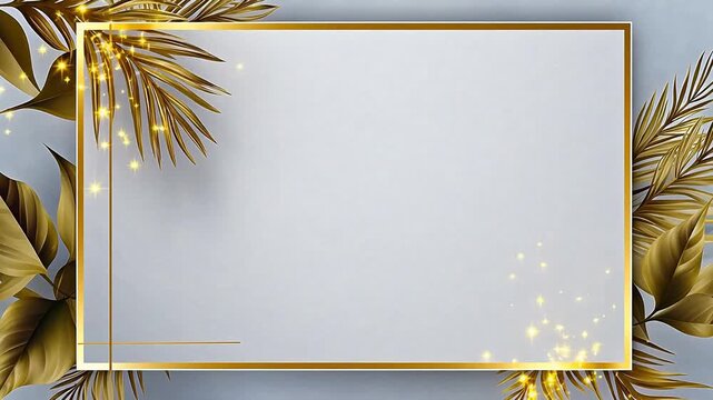 Digital vintage modern golden frame abstract background