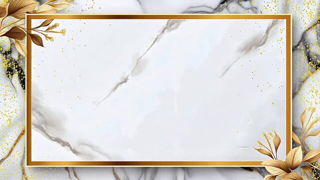 Digital vintage modern golden frame abstract background