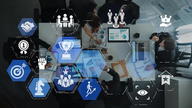 Leadership icons symbolize teamwork, vision, and decision-making. Leadership guides business, leadership inFunnels growth, and leadership supports management success. Funnel
