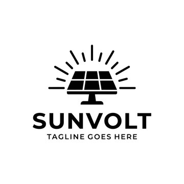 Efficient green energy logo for solar power and sustainability companies.