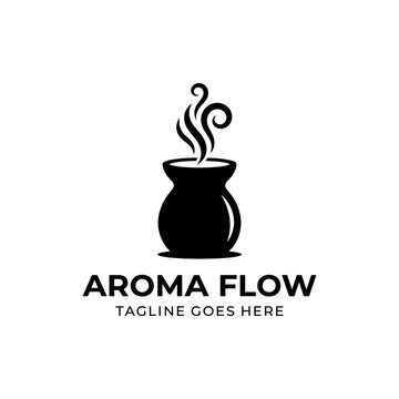 Culinary logo focusing on scent and nourishment. Suitable for cafes, restaurants, and wellness brands.