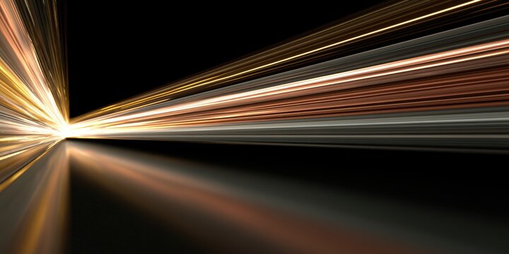 Abstract Light Streaks Motion Blur Effect on Black Background.