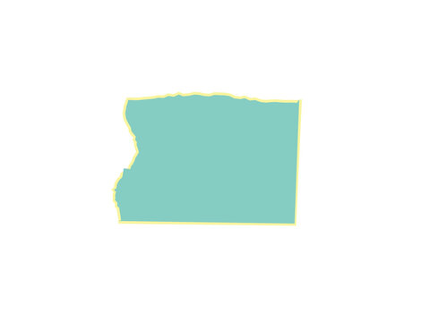 A teal rectangular shape with a soft yellow border and irregular edges