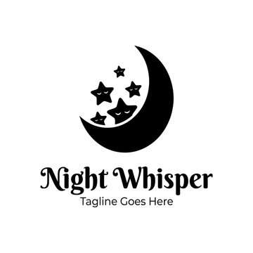Dreamy night sky illustration for sleep or bedtime branding.