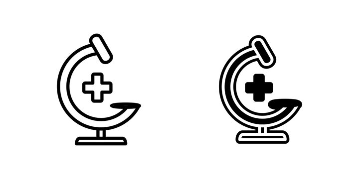 Medical Microscope Science dual style icon set