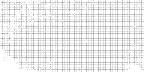 Repeating grunge squared mesh background. Tileable vector wallpaper that repeats left, right, up and down © Dafa