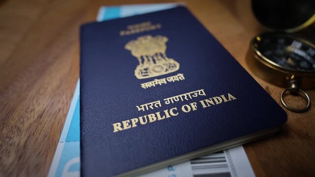 Indian Passport Representing International Travel and Official