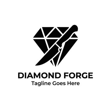 Sharp logo design featuring a diamond and a blade. Symbolizes precision, strength, and premium craftsmanship.
