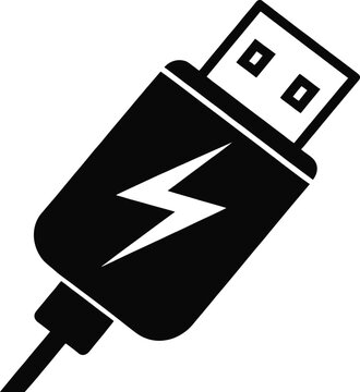 usb fast charging vector icon  single isolated obj