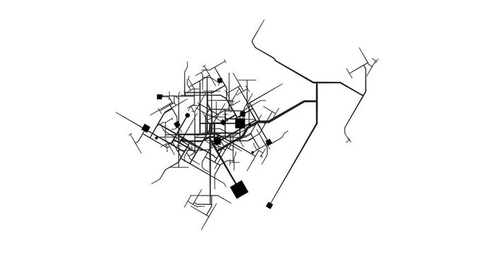 Complex Road Network Demonstrating Comprehensive City Expansion Patterns