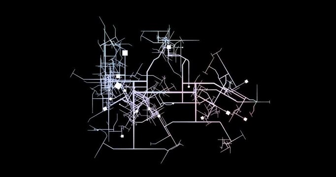 Urban Development Networks In Expanding Districts Showing Transport Mapping