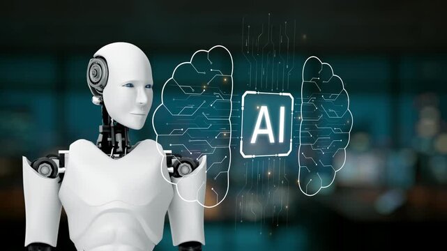 A humanoid robot showcases advanced artificial intelligence concepts in a sleek, modern environment, combining technology and aesthetic innovation for future possibilities. Synapse