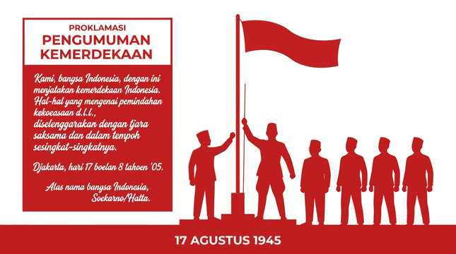 Indonesian Independence Day Celebration Illustration Vector.
