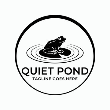 Clean nature emblem featuring a frog silhouette, ideal for environmental branding and peaceful outdoor identities.