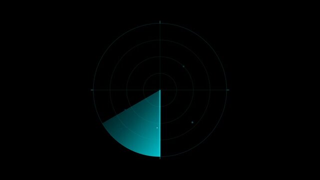 Sonar Pulse Animation Cyan Blue HUD Radar Circular Grid Scan 4K