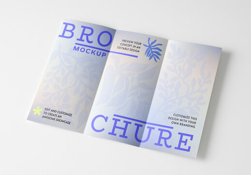 Tri Fold Brochure Mockup With Elegant Blue Branding PSD