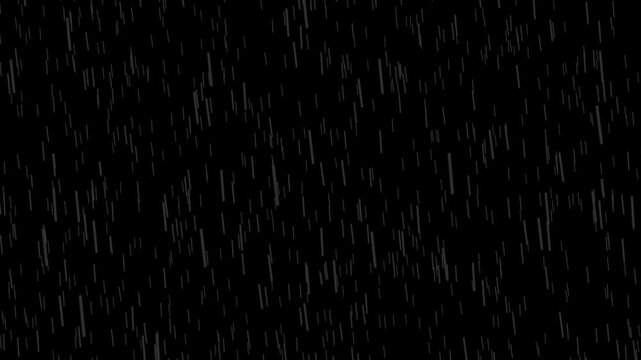 stormy heavy rainfall with wind overlay 4k loopable animation with alpha channel, rain drops overlay animation.
