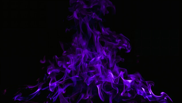 vibrant purple fire flames on black background dramatic abstract inferno high contrast textured flame art dynamic energy photography bold hot purple blaze composition for wall decor dark fantasy moder