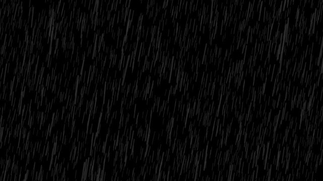 stormy heavy rainfall with wind overlay 4k loopable animation with alpha channel, rain drops overlay animation.