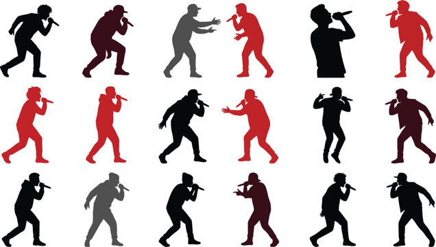 Professional Rapper Performance Silhouette Transparent Vector