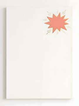 Starburst graphic sits in the upper right corner of a clean, minimalist white card intended for creative note-taking.