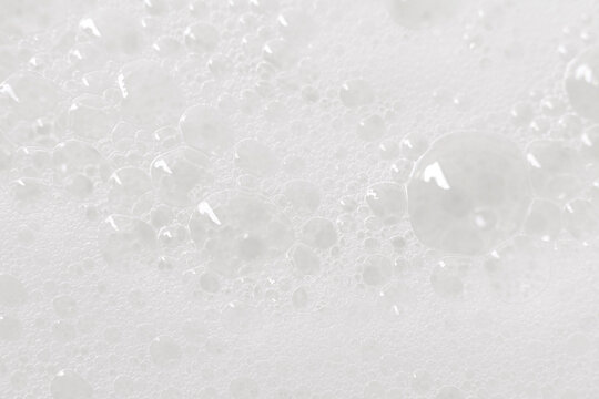 Soap bubbles or delicate white foam are tiny air bubbles that are tightly packed together.