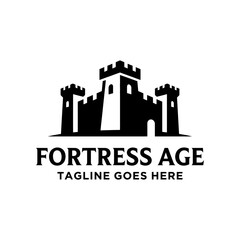 Obraz premium Strong fortress icon symbolizing protection and heritage. Perfect for security firms, historical tourism, and real estate management.