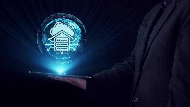 Cloud computing, cloud strategy, and cloud technology transforming digital infrastructure with scalable services, secure data storage, and cloud-based digital business solutions. Elide